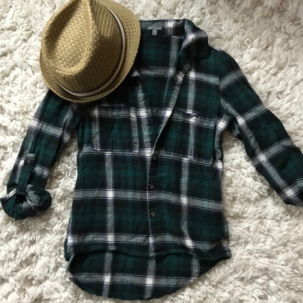 Green flannel shirt